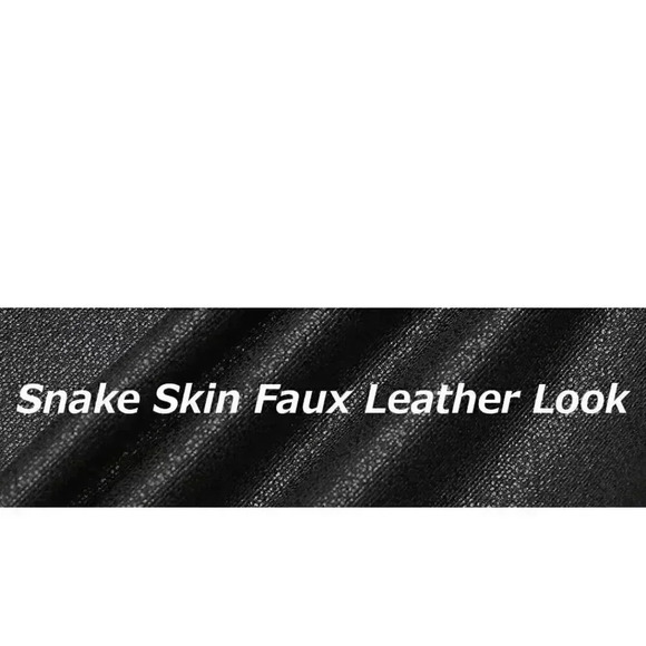 NWT - Retro Gong Faux Leather High Waisted Capri Leggings  with Pockets - Size M - Picture 6 of 9